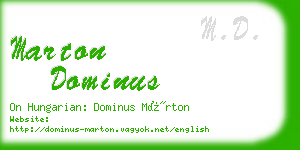 marton dominus business card